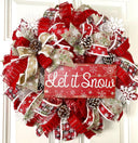 Let it Snow Winter Wreath, Farmhouse Christmas Wreath