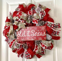 Let it Snow Winter Wreath, Farmhouse Christmas Wreath