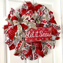 Let it Snow Winter Wreath, Farmhouse Christmas Wreath
