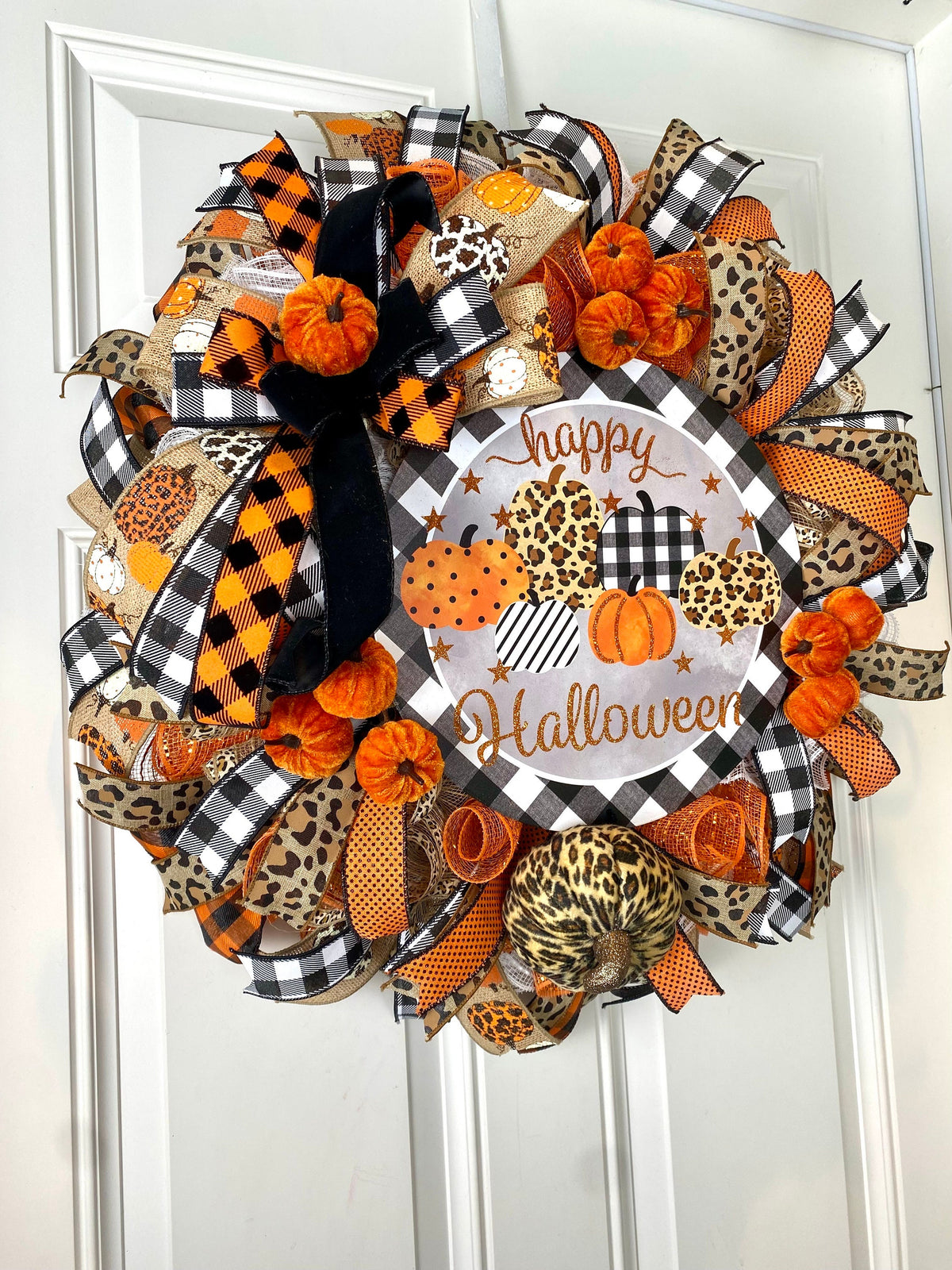 Whimsical Halloween Dog Wreath