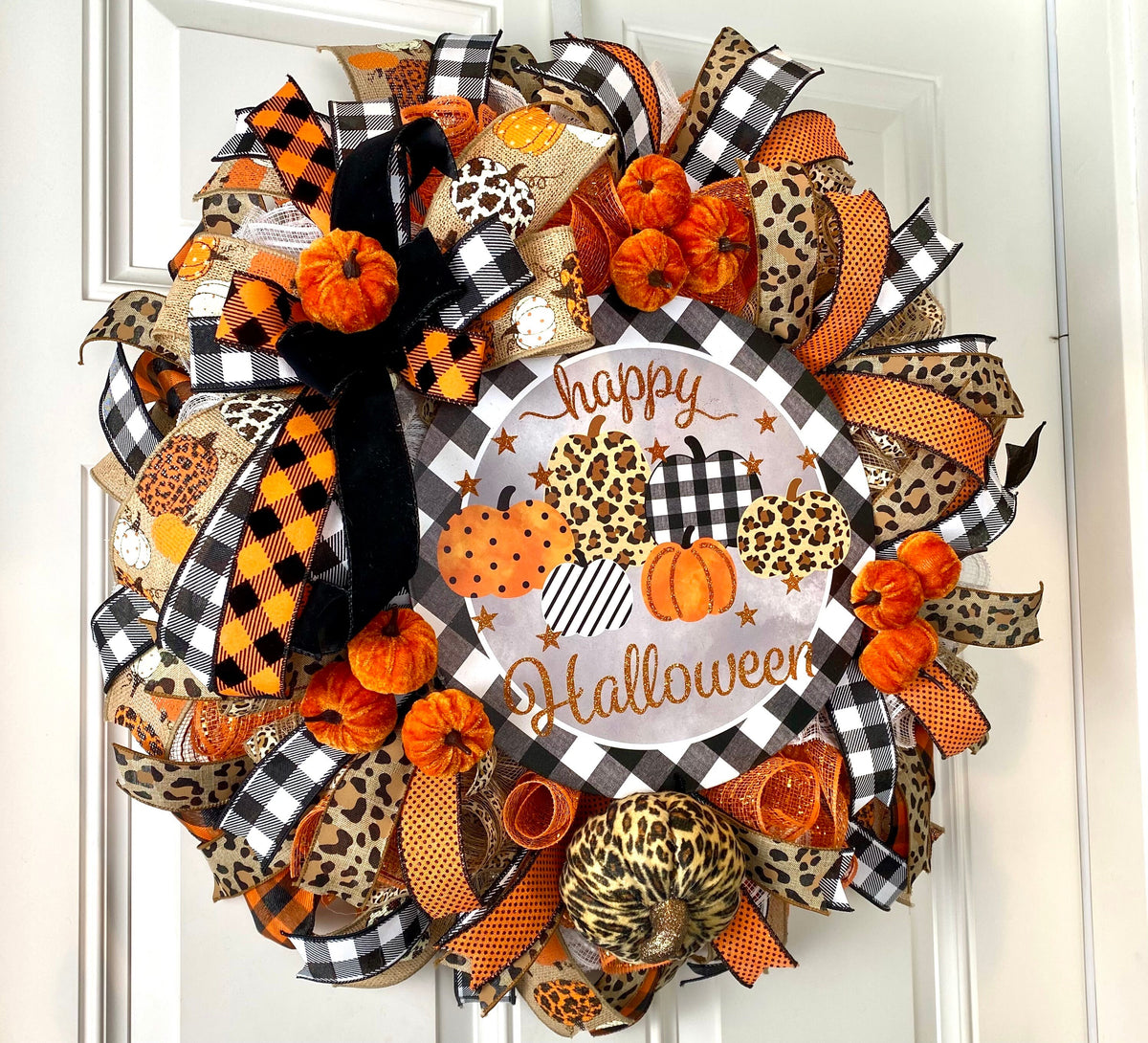 Whimsical Halloween Dog Wreath
