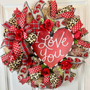 Leopard Valentine Day Wreath, Valentine Wreath, Heart Wreath, Front Door Valentine Wreath, Double Doors