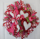 Valentine Wreaths, Valentines Day Wreaths, Peony Heart Wreath, Fuzzy & Furry Hearts