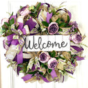 Purple Everyday Wreath, Farmhouse Wreath for Every Season, Spring Wreath, Summer Deco Mesh, color options available