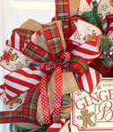 Christmas Gingerbread Bakery Wreath, Double Door, Christmas deco mesh wreath, Gingerbread bakery, Large Christmas Wreath for front door