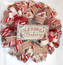 Gingerbread Wreath, Christmas wreath, Gingerbread bakery, Large Christmas Wreath for front door