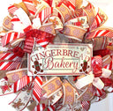 Gingerbread Wreath, Christmas wreath, Gingerbread bakery, Large Christmas Wreath for front door