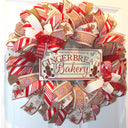 Gingerbread Wreath, Christmas wreath, Gingerbread bakery, Large Christmas Wreath for front door