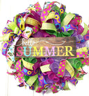 Hello Summer Wreath, Vibrant Porch Decor, Front Door