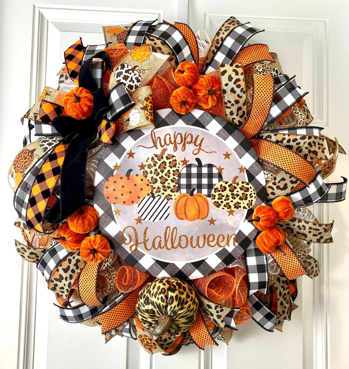 Whimsical Halloween Dog Wreath