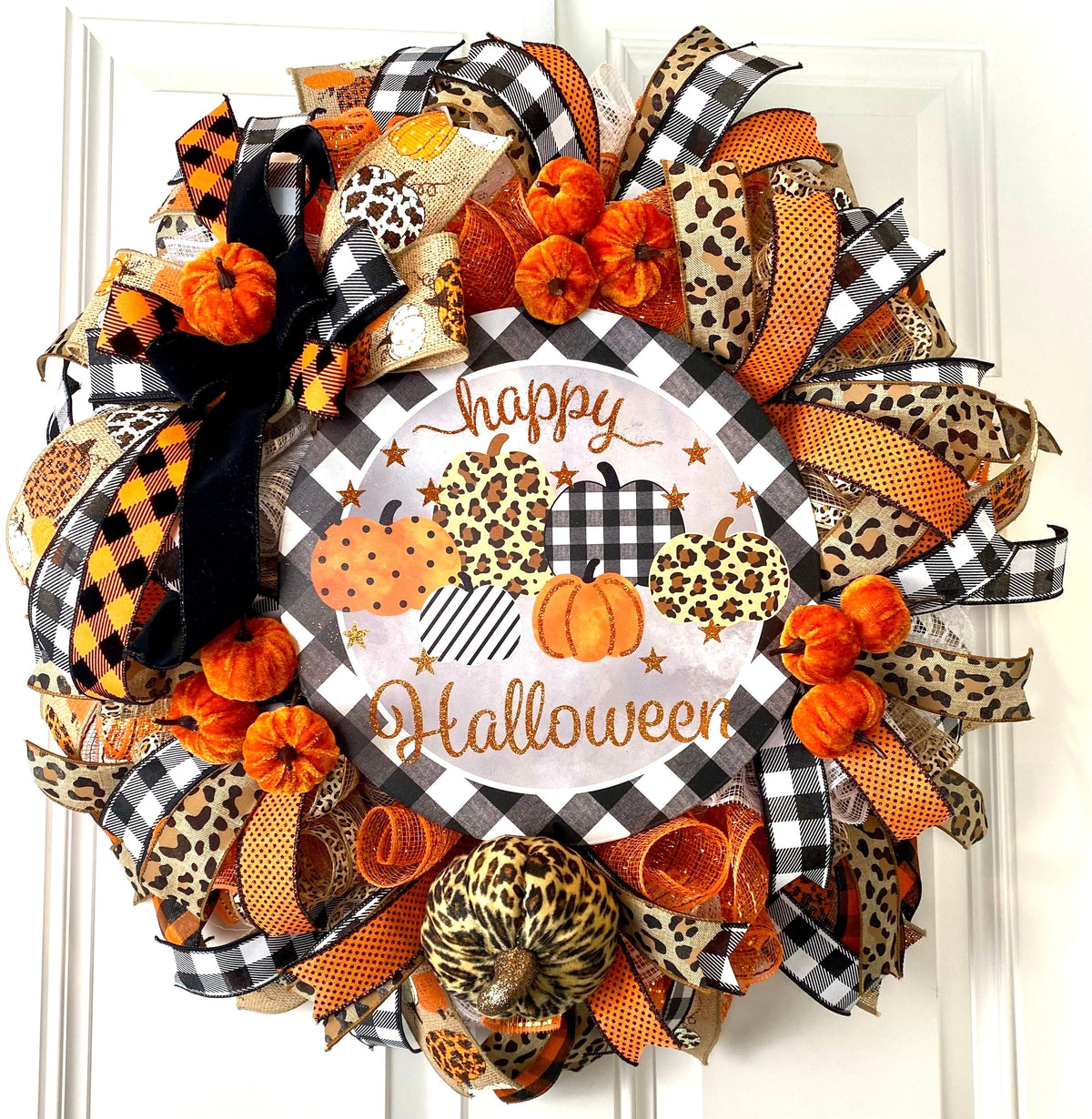 Whimsical Halloween Dog Wreath