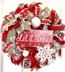 Let it Snow Winter Wreath, Farmhouse Christmas Wreath