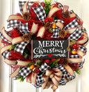Buffalo Plaid Christmas Wreath: Apple Pinecone Williamsburg Style