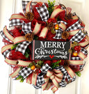 Buffalo Plaid Christmas Wreath: Apple Pinecone Williamsburg Style