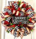 Pomegranate Christmas Wreath: Buffalo Plaid Farmhouse Winter Decor