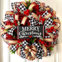 Buffalo Plaid Christmas Wreath: Farmhouse Winter Door Decor