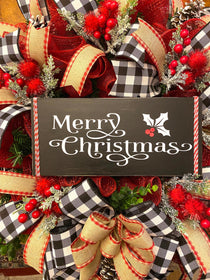 Buffalo Plaid Christmas Wreath: Farmhouse Winter Door Decor