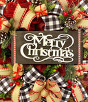 Farmhouse Christmas Wreath: Buffalo Plaid, Red Berries & Burlap