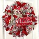 Let it Snow Winter Wreath, Christmas Wreath, Farmhouse Christmas, front door, double doors