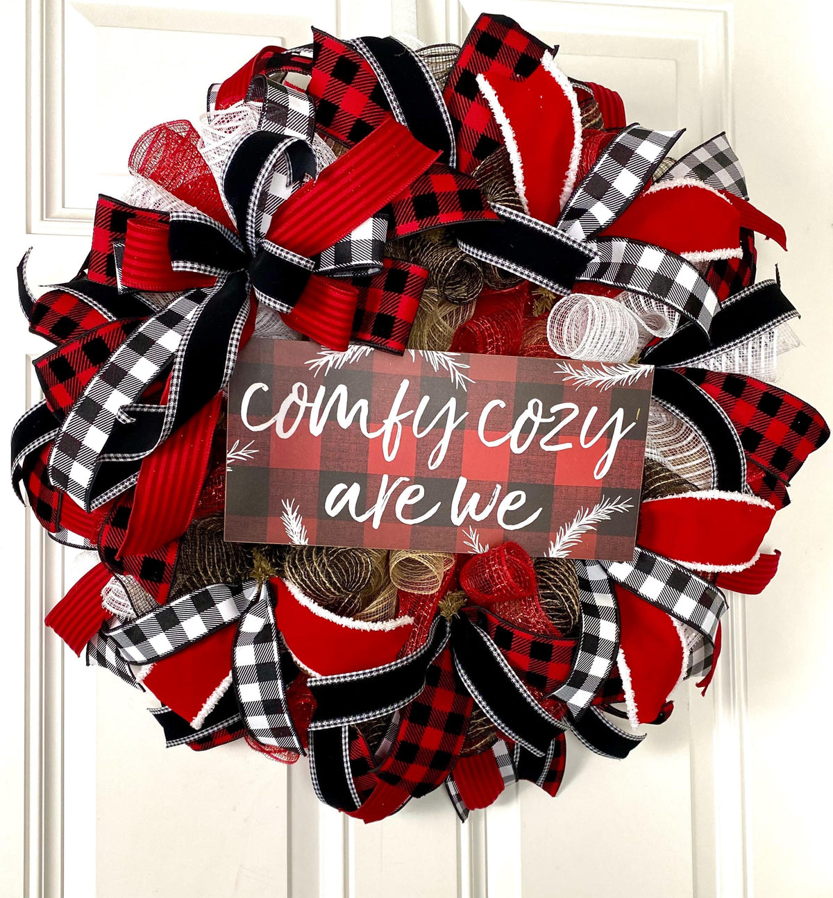 Buffalo Check Christmas Wreath: Cozy Winter Holiday Decor