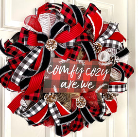 Buffalo Check Christmas Wreath: Cozy Winter Holiday Decor