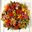XL Fall Wreath, Pumpkin, Floral, Grapevine Wreath Front Door, Autumn Wreath