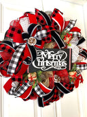Buffalo Check Christmas Wreath: Cozy Winter Holiday Decor