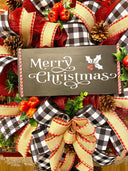 Pomegranate Christmas Wreath: Buffalo Plaid Farmhouse Winter Decor