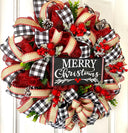 Buffalo Plaid Christmas Wreath: Farmhouse Winter Door Decor