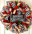 Buffalo Plaid Christmas Wreath: Farmhouse Winter Door Decor