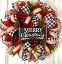 XL Christmas Wreath: Farmhouse Buffalo Plaid, Pinecone & Berry Winter Decor