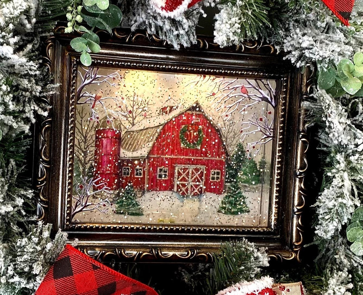 Christmas Snow Globe, Farmhouse Wreath Sign, Snowglobe