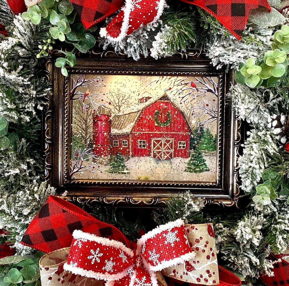 Christmas Snow Globe, Farmhouse Wreath Sign, Snowglobe