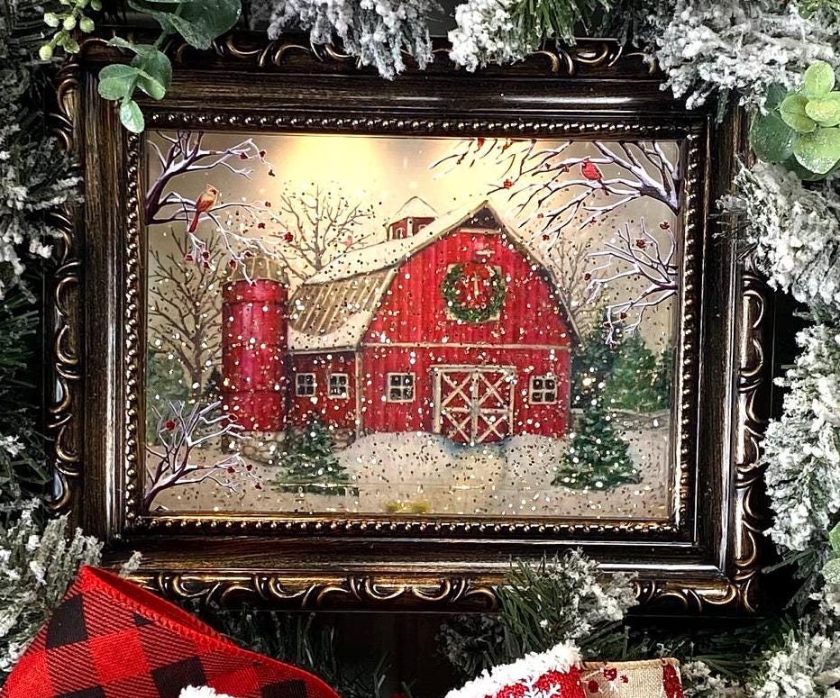 Christmas Snow Globe, Farmhouse Wreath Sign, Snowglobe