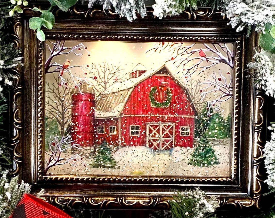 Christmas Snow Globe, Farmhouse Wreath Sign, Snowglobe