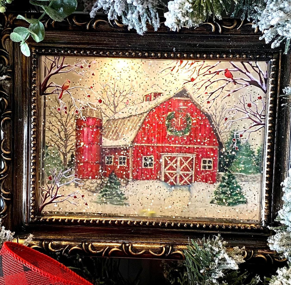 Christmas Snow Globe, Farmhouse Wreath Sign, Snowglobe