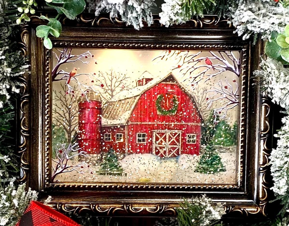 Christmas Snow Globe, Farmhouse Wreath Sign, Snowglobe
