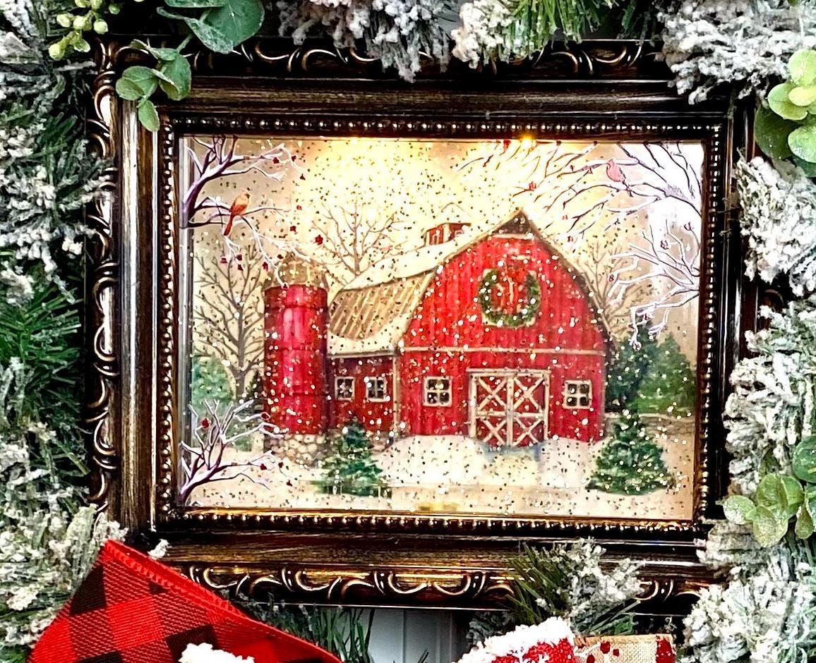 Christmas Snow Globe, Farmhouse Wreath Sign, Snowglobe