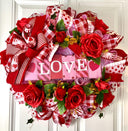 Elegant Valentine Wreath - Romantic Door Decor for Lovebirds
