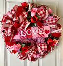Elegant Valentine Wreath - Romantic Door Decor for Lovebirds