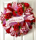 Elegant Valentine Wreath: Rose Decor, Romantic Gift