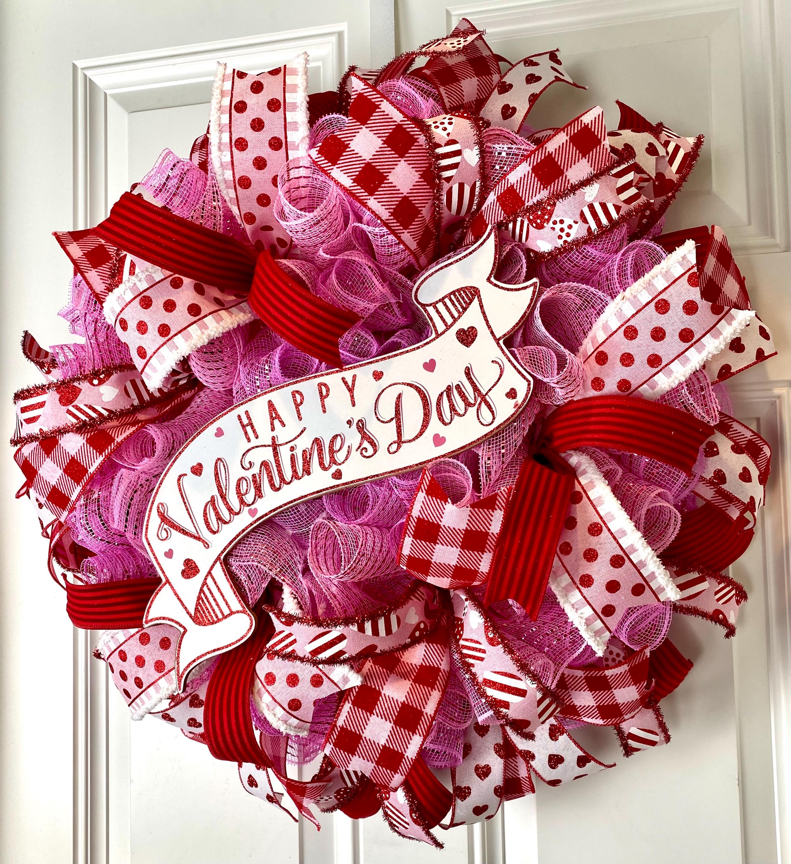 Elegant Valentine Wreath: Rose Decor, Romantic Gift – The Wreath Place