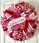 Elegant Valentine Wreath: Rose Decor, Romantic Gift