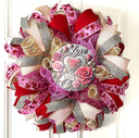 Custom Valentine Wreath -Winter Home Decor- Pink, Red, Magenta Roses