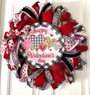 Valentine Wreath with Buffalo Check and Leopard Print Accents