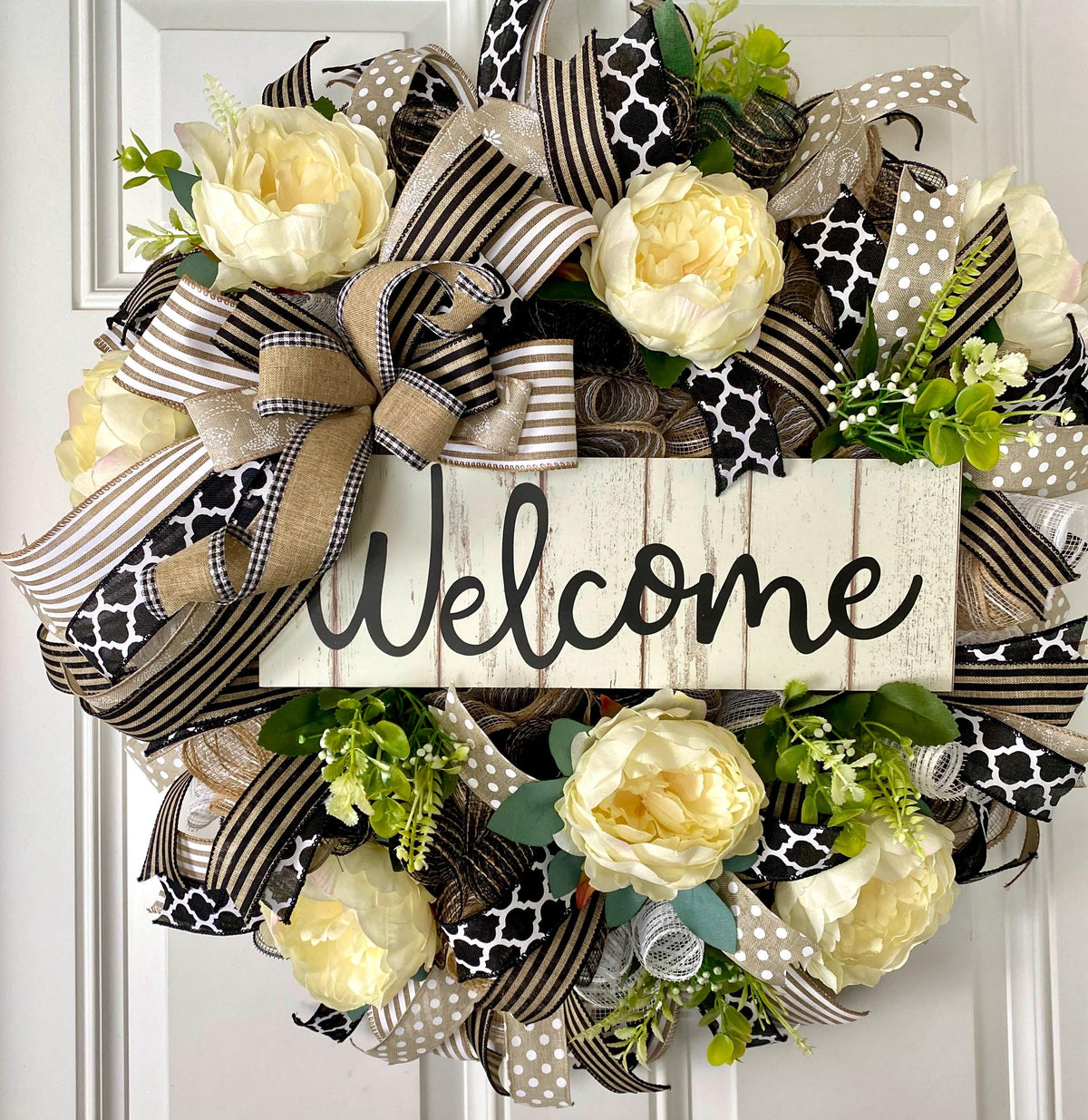Everyday Summer Wreath, Peony Farmhouse Decor, Front Door, Farmhouse All Season Wreath, Spring Wreath, Summer Deco Mesh