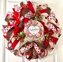Chocolate Valentine Wreath with Faux Chocolate Strawberry Accents