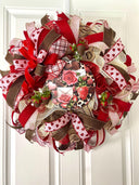 Chocolate Valentine Wreath with Faux Chocolate Strawberry Accents