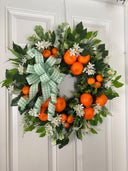 Florida Citrus Wreath: Summer Orange Door Decor