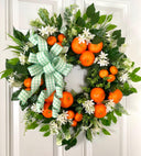 Florida Citrus Wreath: Summer Orange Door Decor